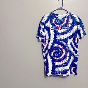 Chicago Cubs Blue and White Tie-Dye T-Shirt